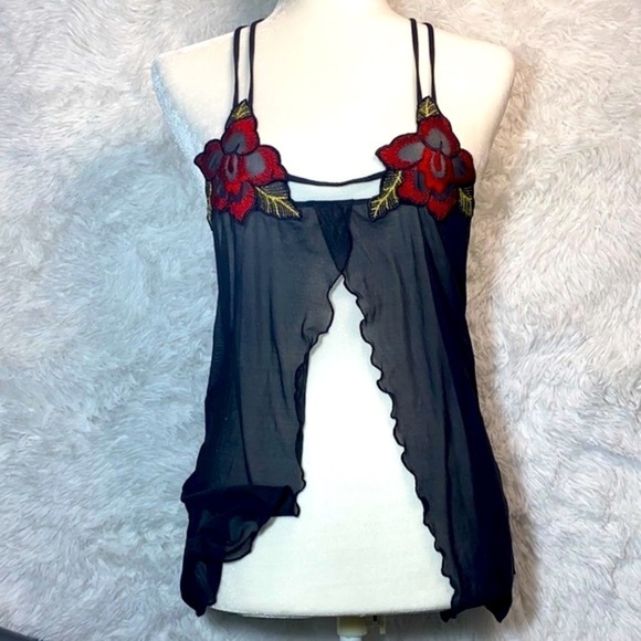 Victoria’s Secret vintage rose halter sheer mesh fly away cami top - Picture 1 of 9